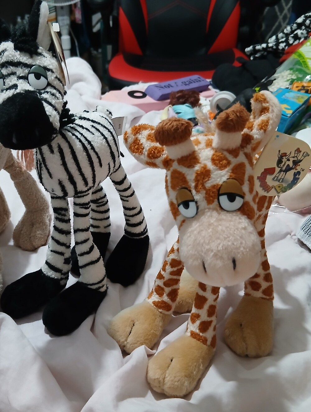 Peponi Posers Plush  9” Tall Lester Toy Bendables Set of 3 . Zoie Zebra , Gerry